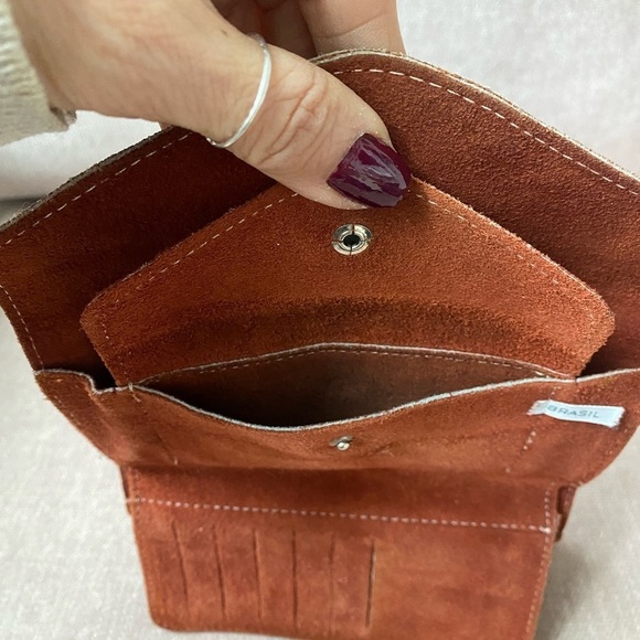 Vintage Brown Nubuck Suede Wallet Made in Brasil - Picture 5 of 6